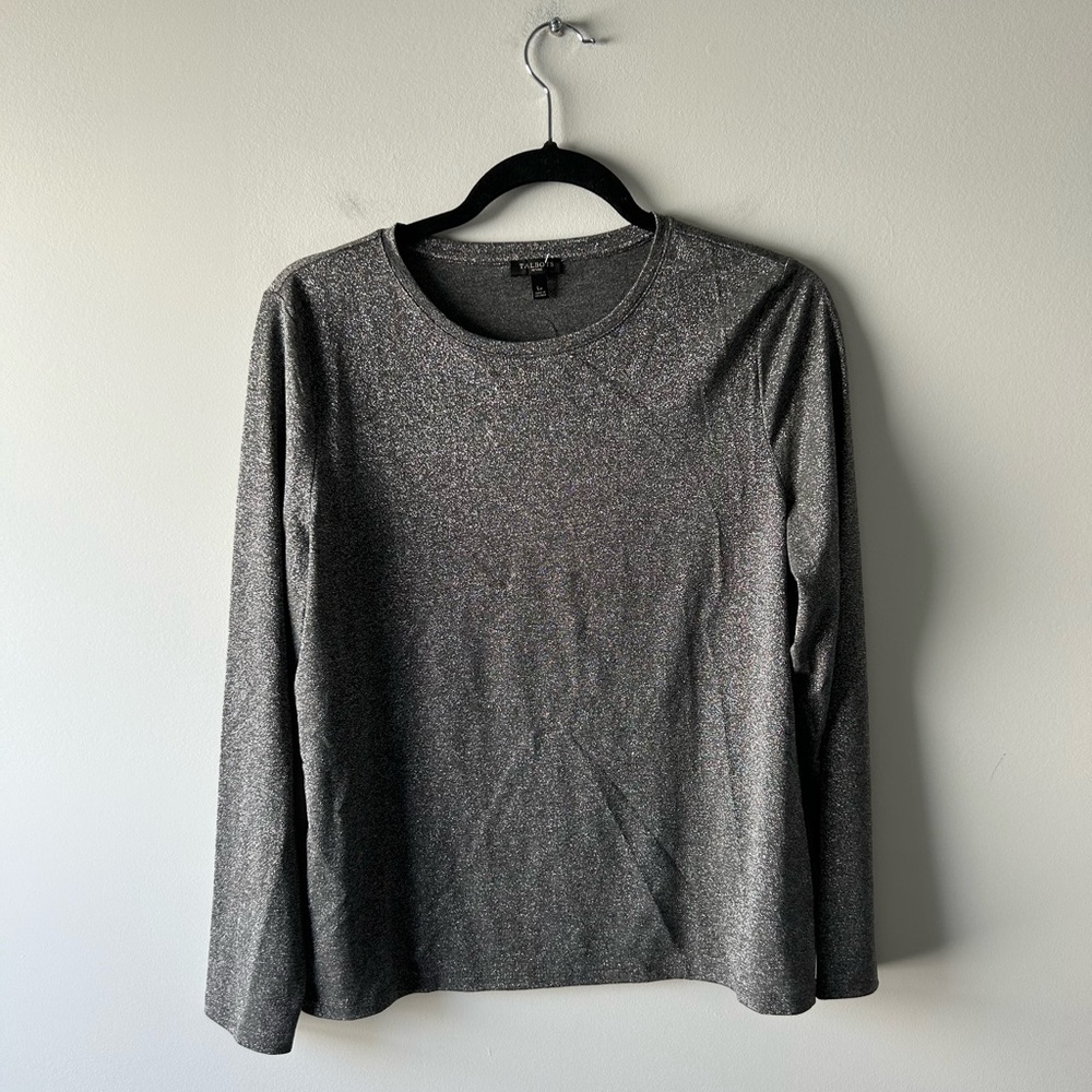 Talbots silver metallic long sleeve top